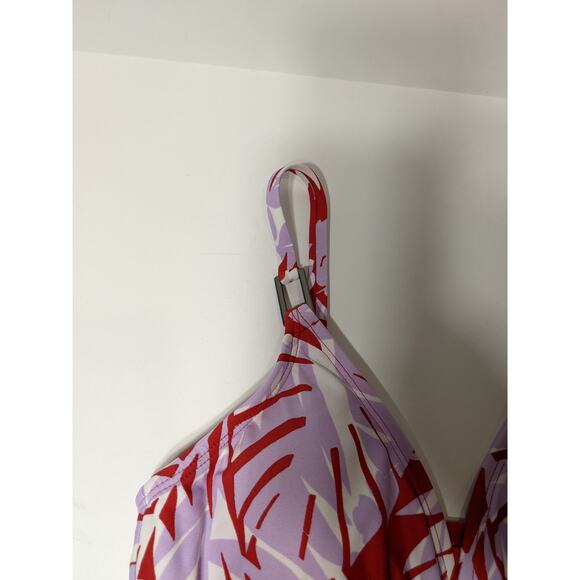 Kona Sol Tankini Swimsuit Bikini Sharkbite Hem Top Layered Leaf S Full Coverage - Picture 3 of 9